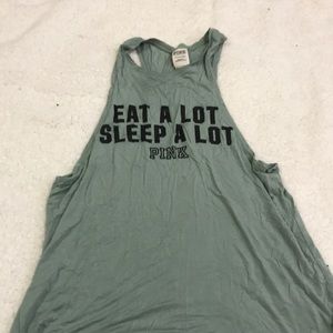 Soft green Victoria Secret pink muscle T